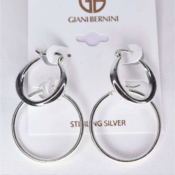 Giani Bernini 2-Pc. Set Polished Hoop Earrings in Sterling Silver NWT - Picture 4 of 6